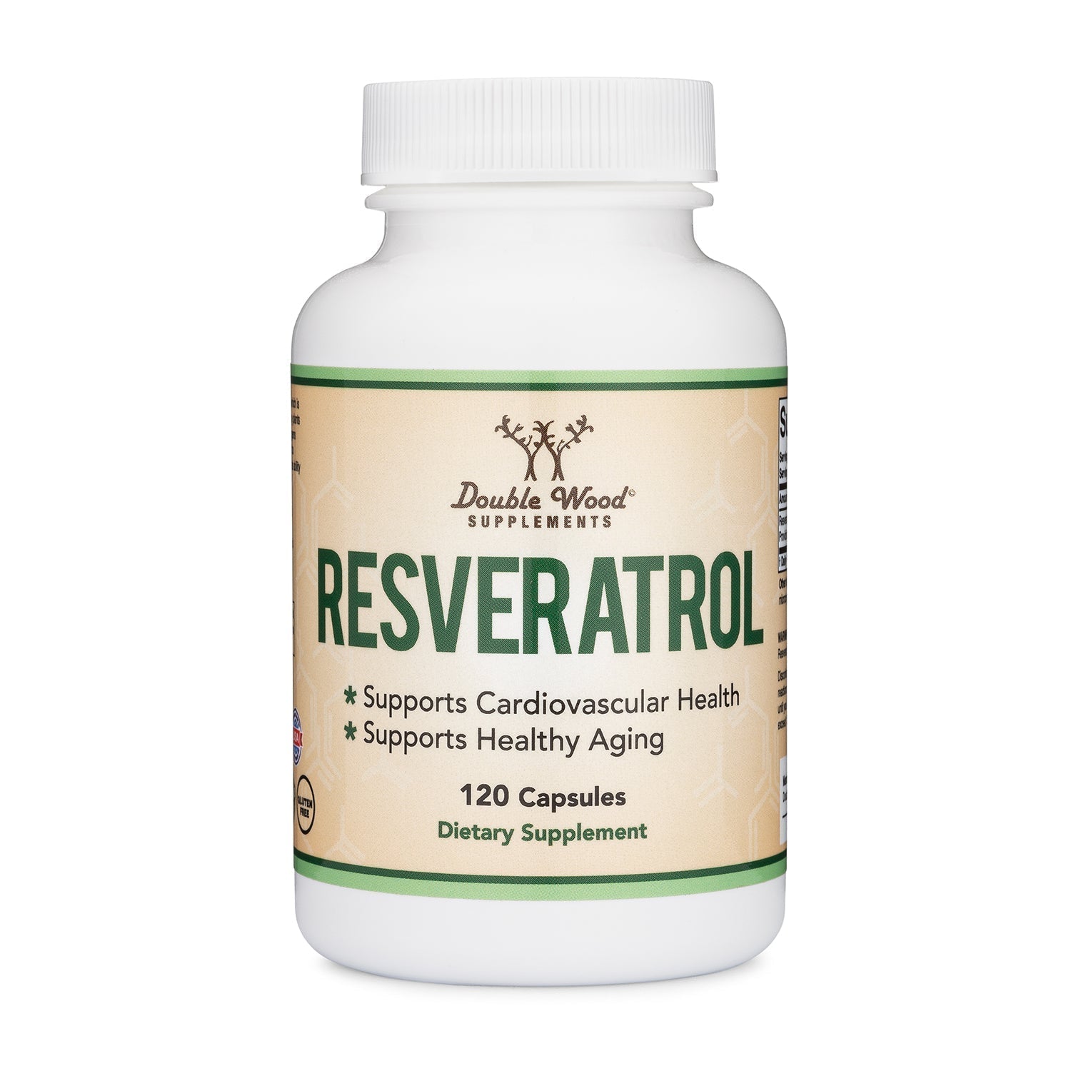 DoubleWood Resveratrol Supplement 500mg Per Serving, 120 Capsules