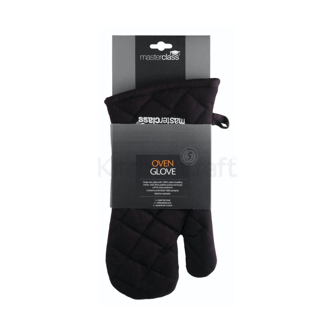 Kitchen Craft Profession Oven Glove Heavy Duty Cotton, Black