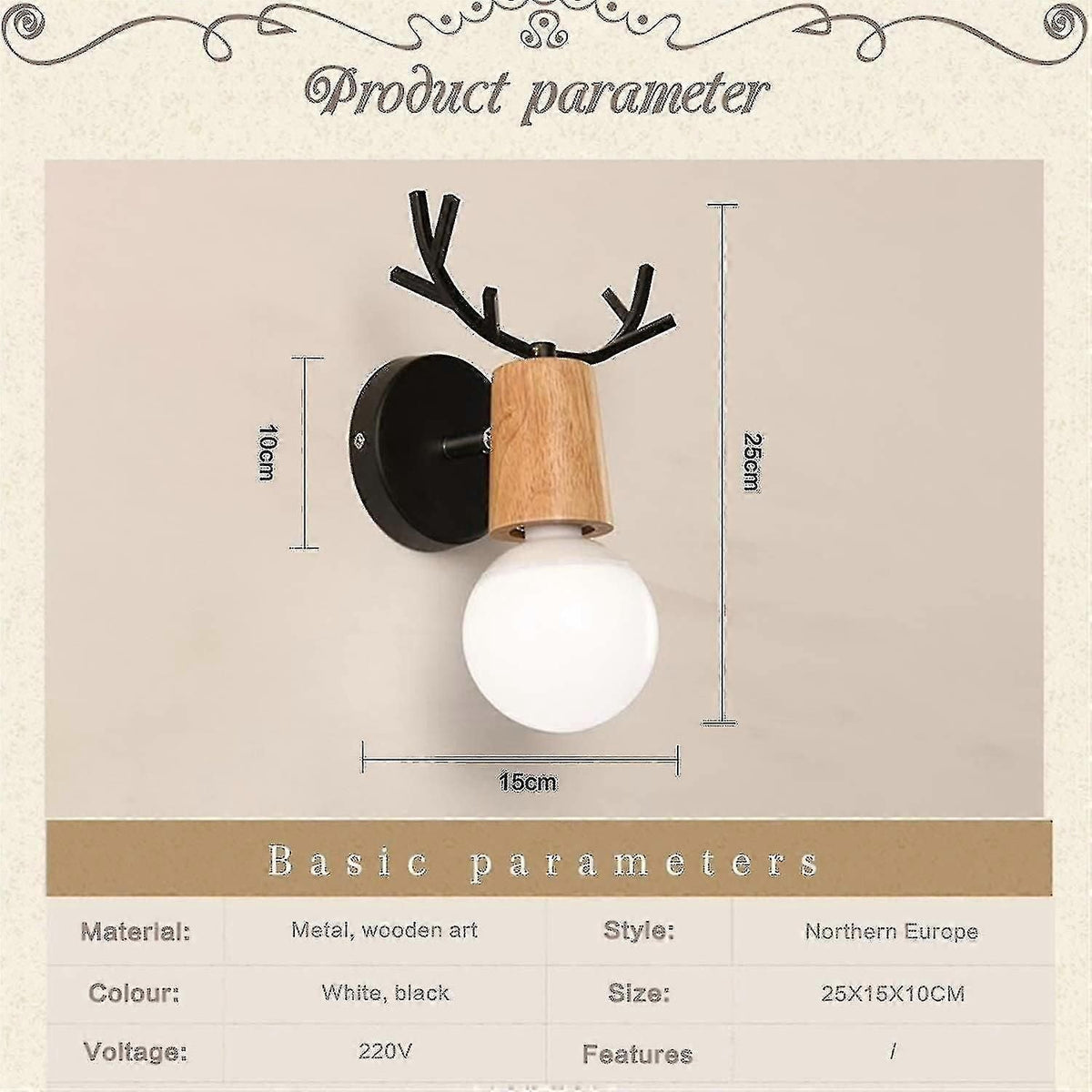 Decorative Creative Antler Deer Modeling Lamp