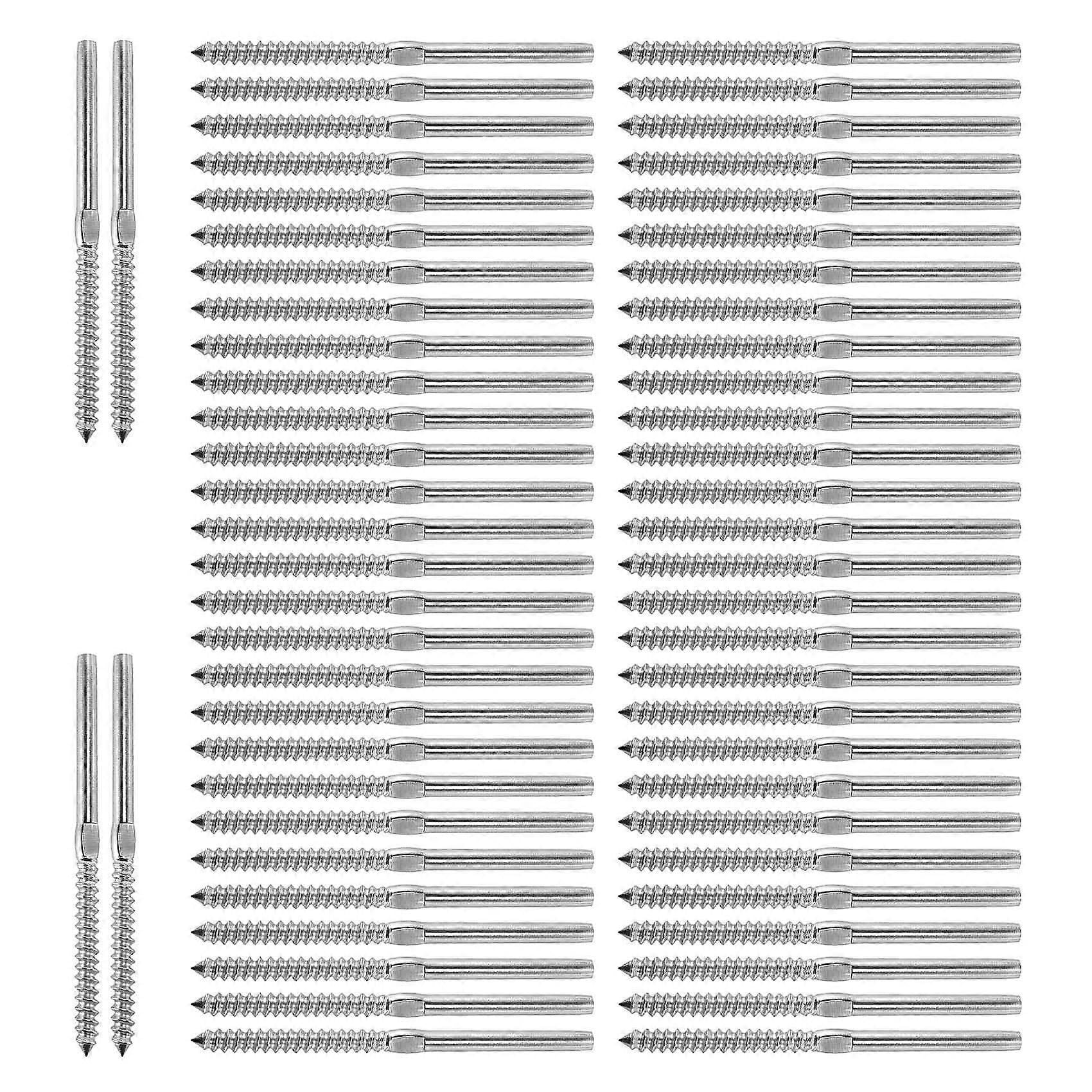 30 Pairs Hand Thread Screws 1/8" Cable Railing for Wood Deck & Stair