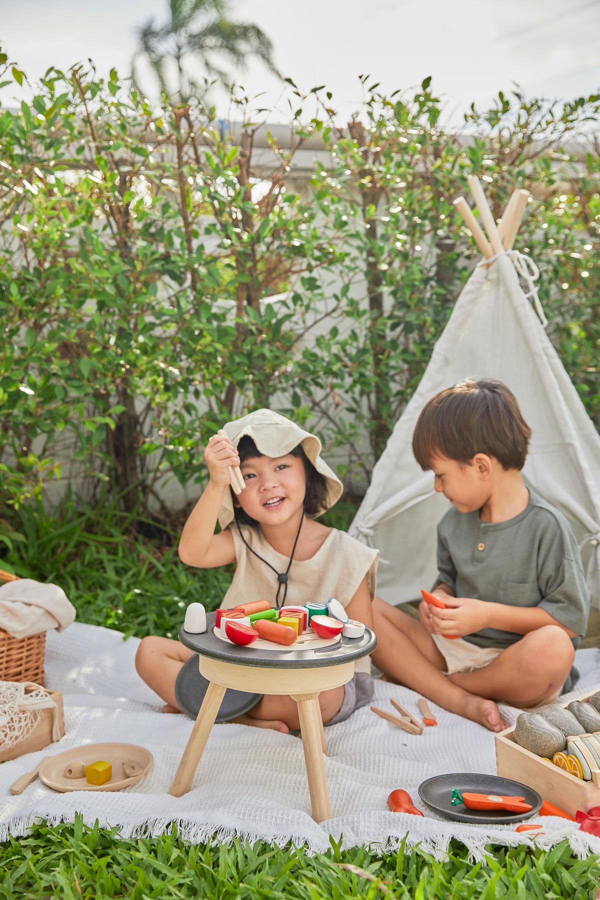 PlanToys BBQ Playset — Wooden Pretend Play Set
