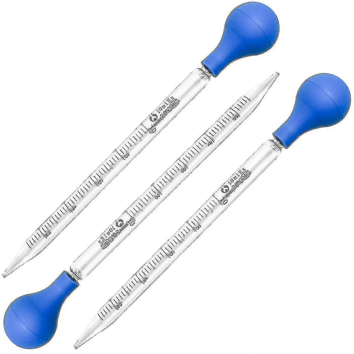 3 Pieces 10ml Glass Pipettes, For Pharmacy, Perfume, Laboratory, Hospital, Chemistry