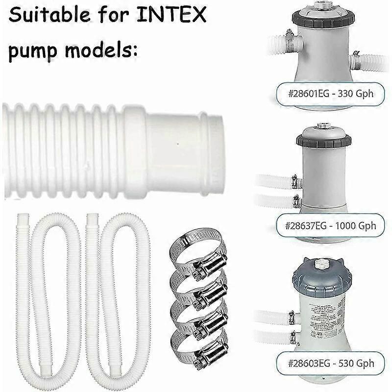 2 Pcs Replacement Hose Set for Above Ground Pool Filter Pump