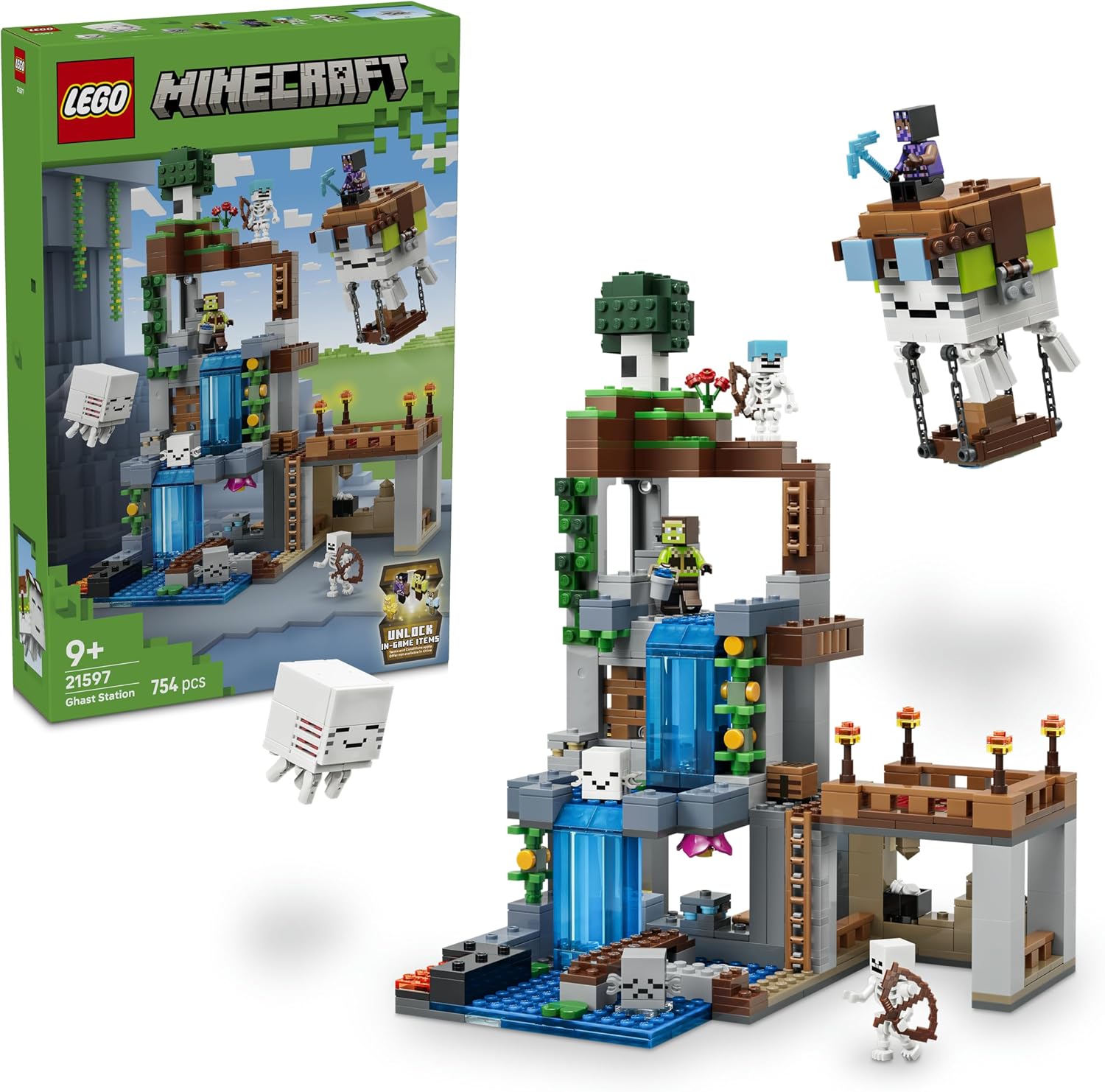 LEGO Minecraft Ghast Station Building Set-754 Pieces, Age 9+ Years