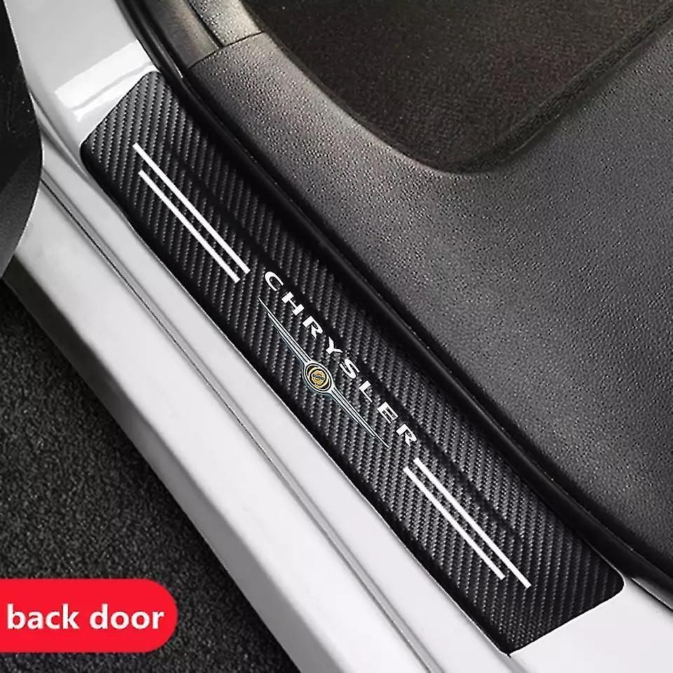 4pcs Car Scuff Plate Door Threshold Sill Stickers For Chrysler 300c 300 Pacifica 200 Sebring Pt Cruiser Car Styling Logo Cover
