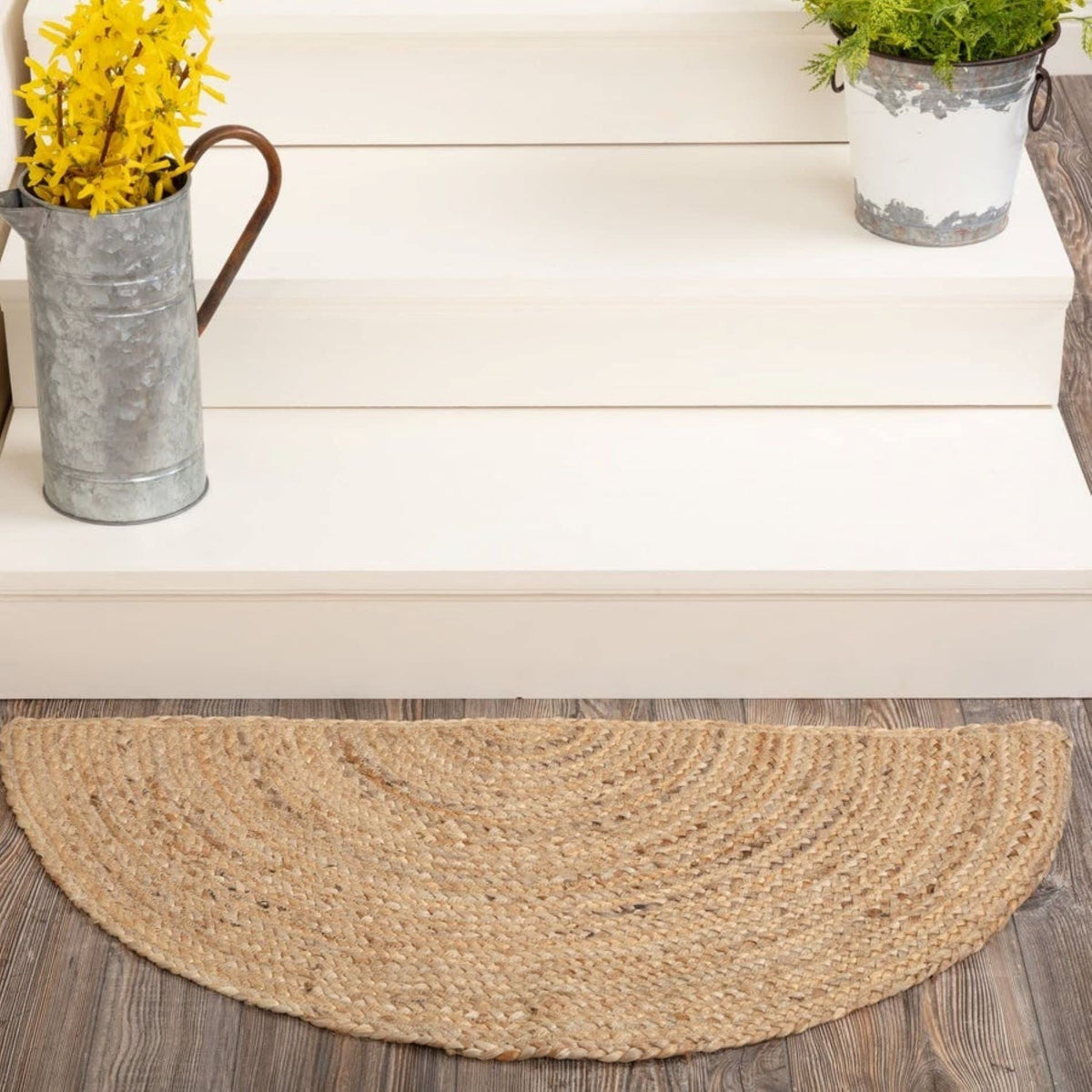 AIESY® Handwoven D Shape Jute Reversible Carpet