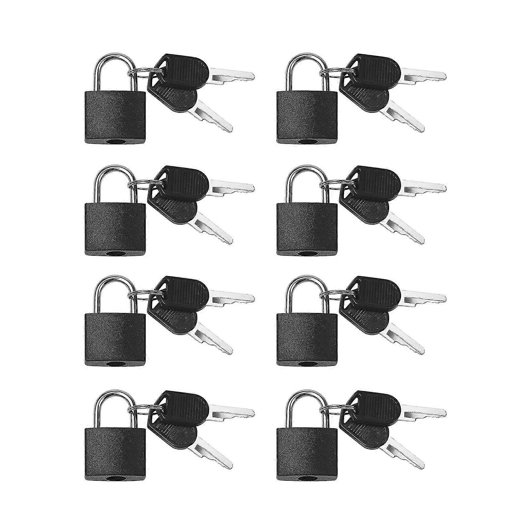 8 Pack Small Colorful Padlocks with Keys for Luggage & Gym