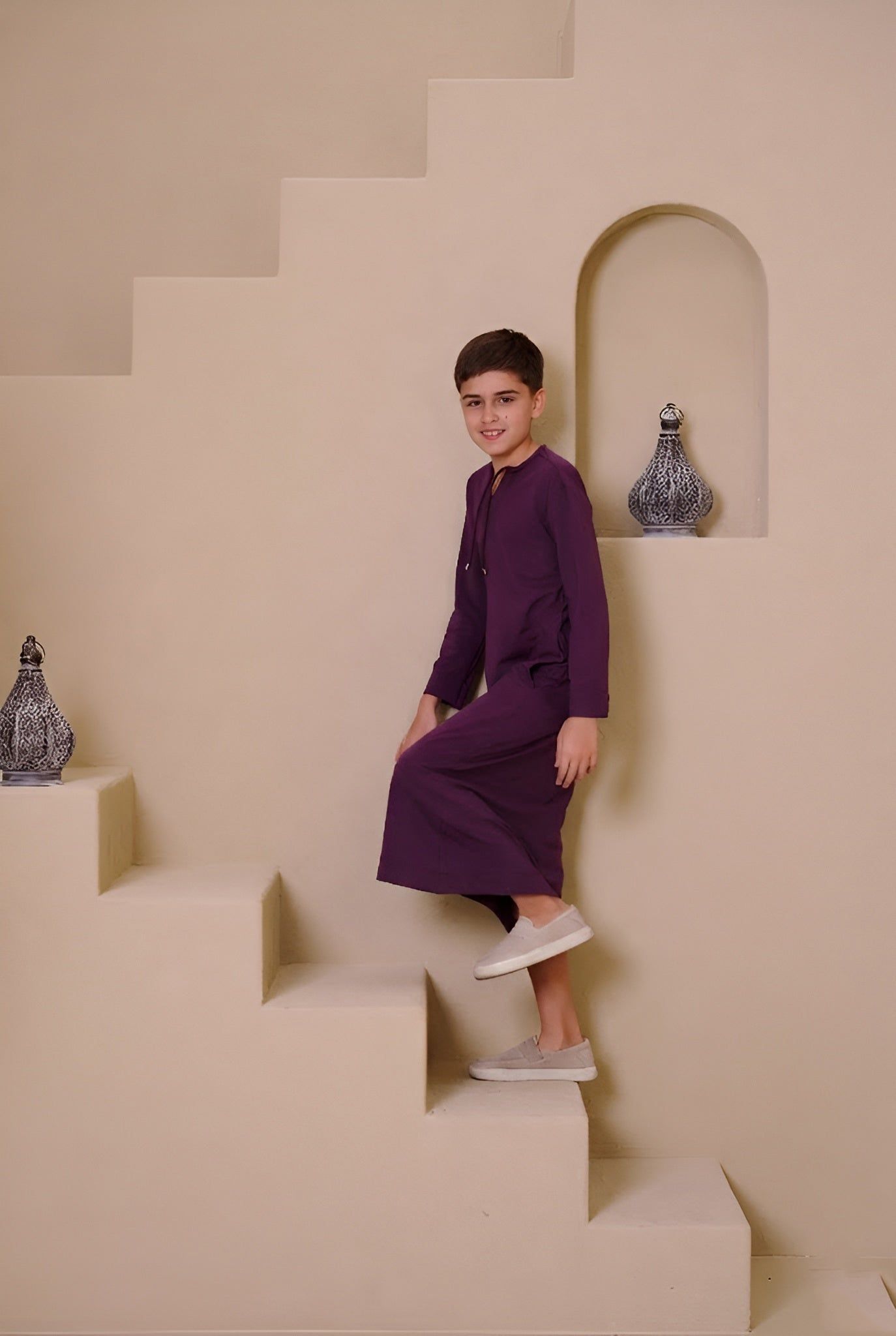 Sahil Kids Abaya - Maroon