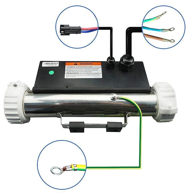 H20-R1/2KW LX SPA Pool Heater - Long Version I-Shape, 230V/50Hz, with Pressure Switch for Bate and Massage