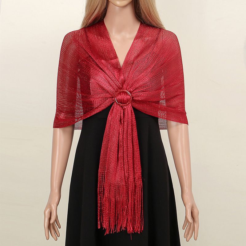 Gold Metallic Shawl Wrap for Women Evening, Wedding & Party