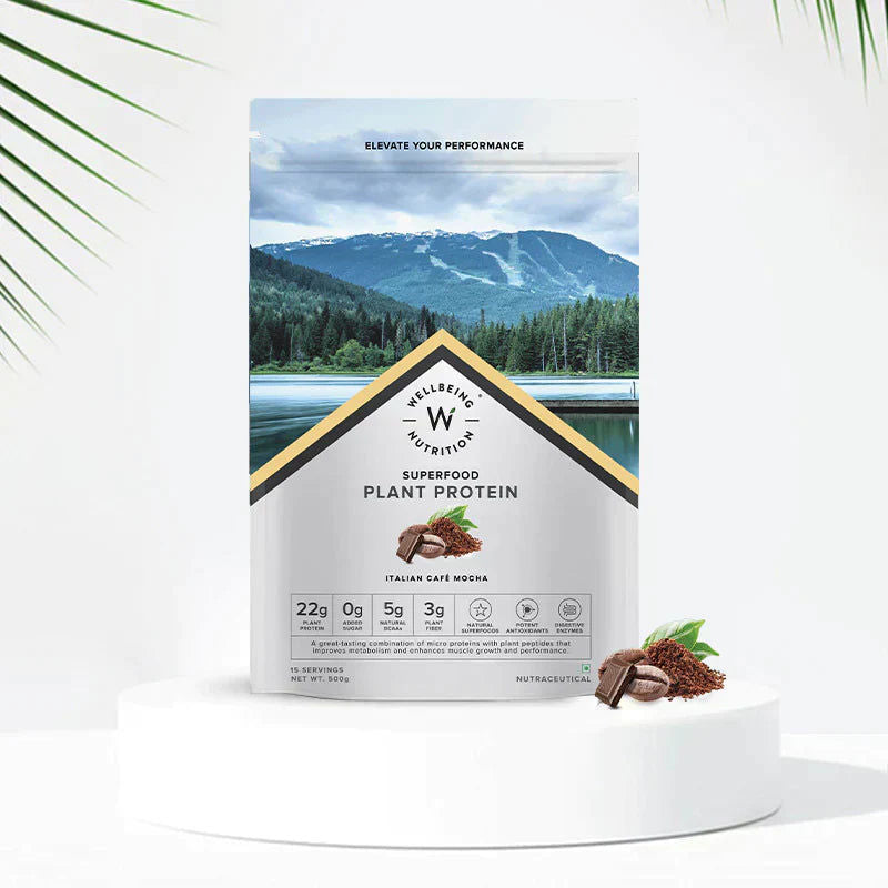 Well Being Nutrition Superfood Plant Protein Italian Cafe Mocha and Apple Cider Vinegar Tablets
