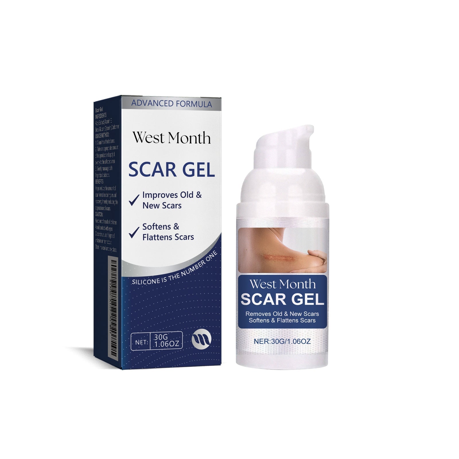 Fade Scar Gel for Clear Skin, Repair Damaged Skin, Natural Scar Removal, Moisturizing ,30g