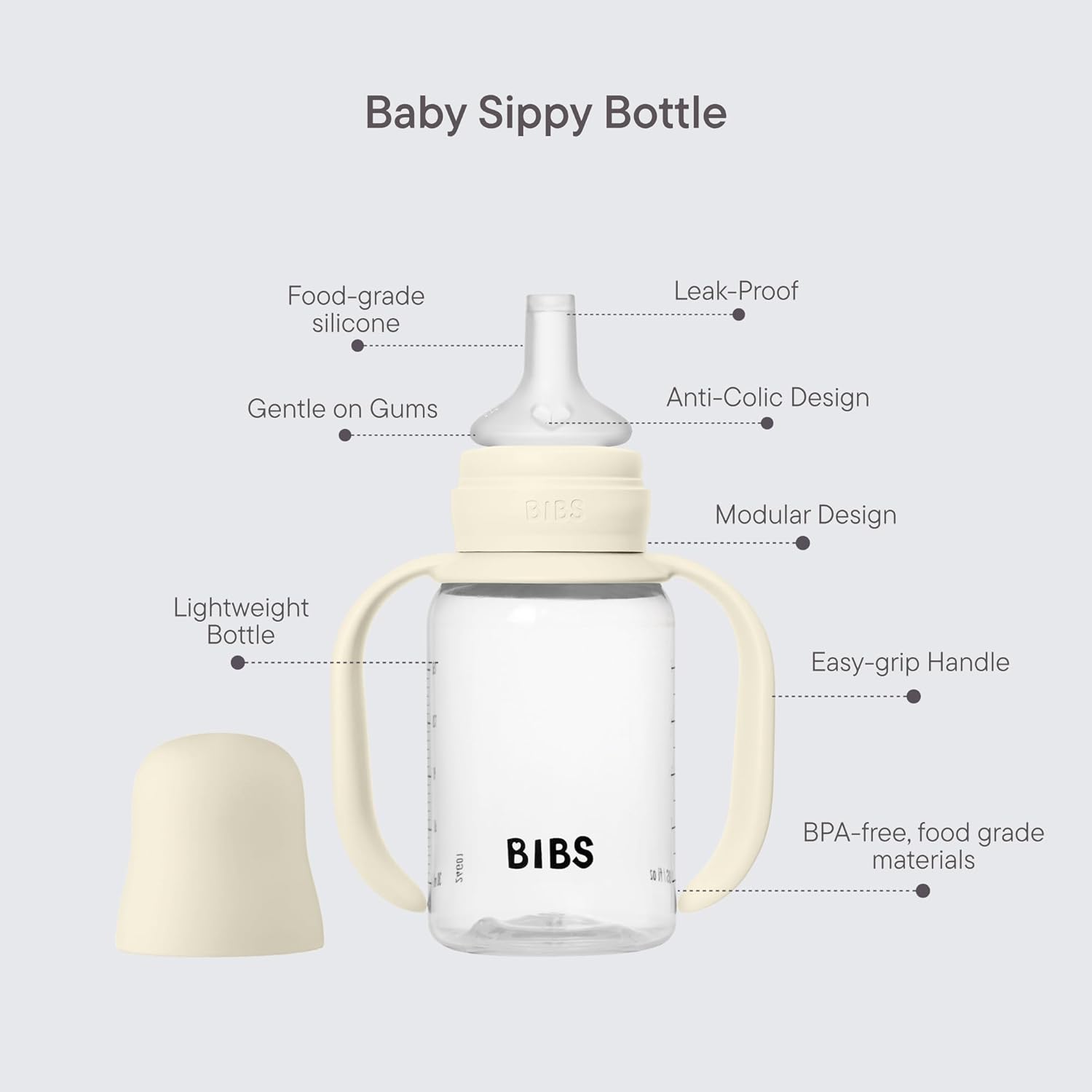 BIBS Baby Sippy Bottle - Blush (150ml)