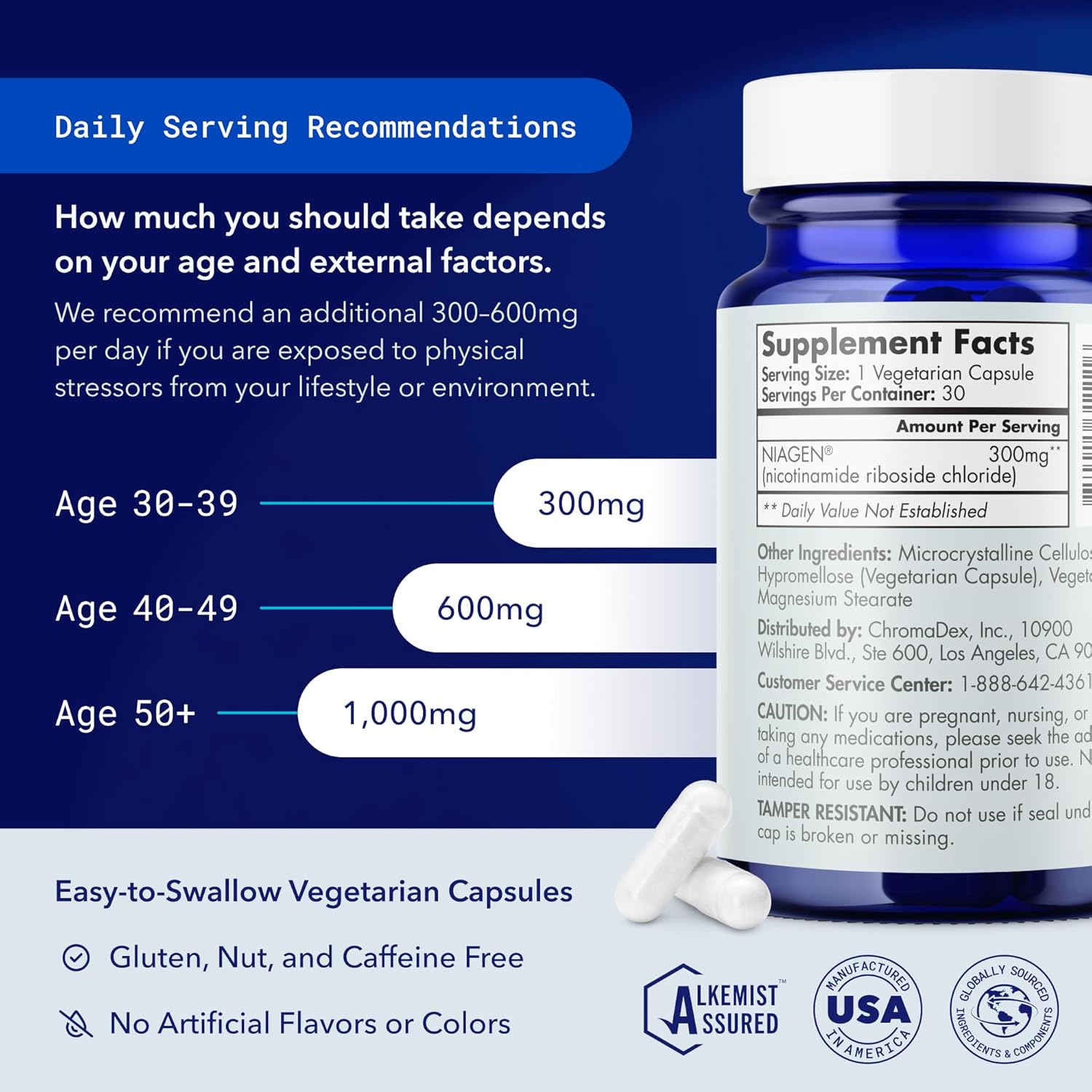 TRU NIAGEN - Patented Nicotinamide Riboside NAD+ Supplement. NR Supports Cellular Energy Metabolism & Repair, Vitality, Healthy Aging of Heart, Brain & Muscle - 30 Servings / 30 Capsules - Pack of 3