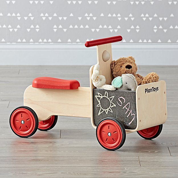 PlanToys Delivery Bike — Wooden Ride-On Toy