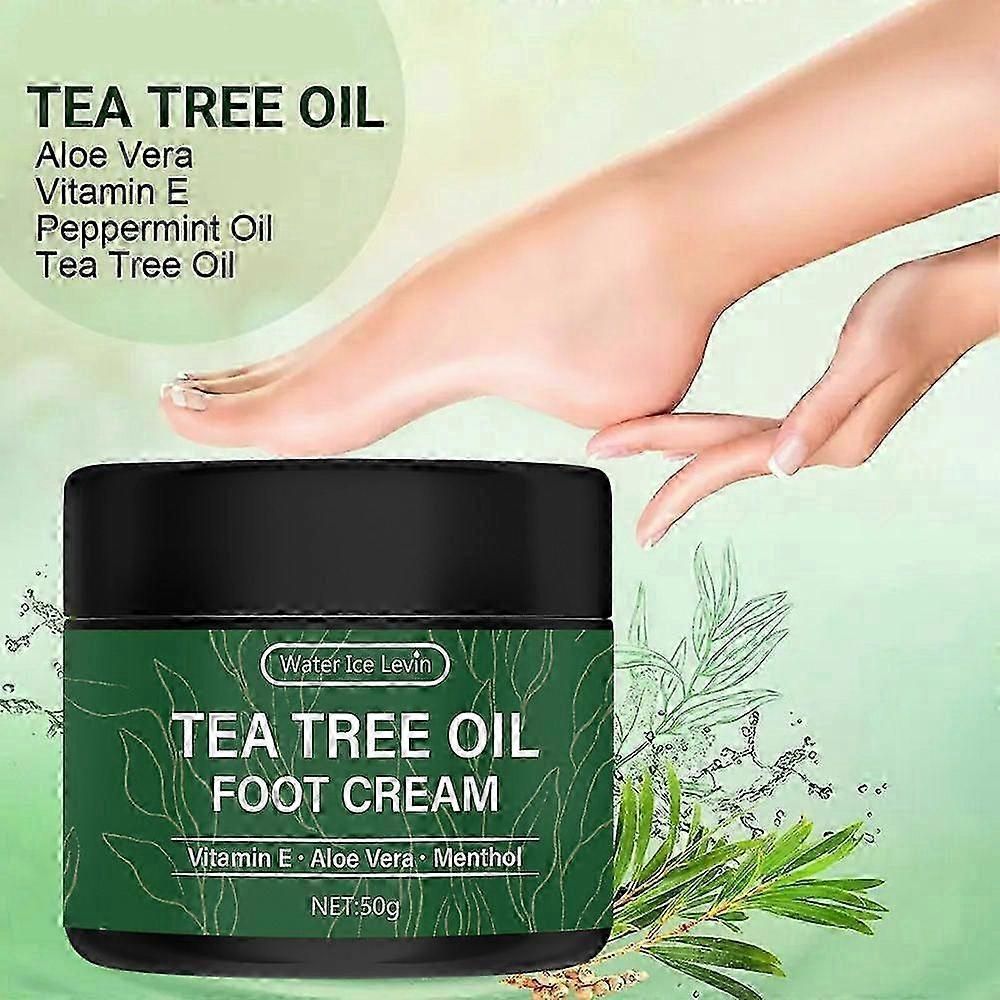 2PCS Tea Tree Oil Foot Cream for Dry Cracked Feet - Calluses, Dry Cracked Feet, Hands, Heels, Elbow, Nails, and Knees - Softens & Moisturizes Skin
