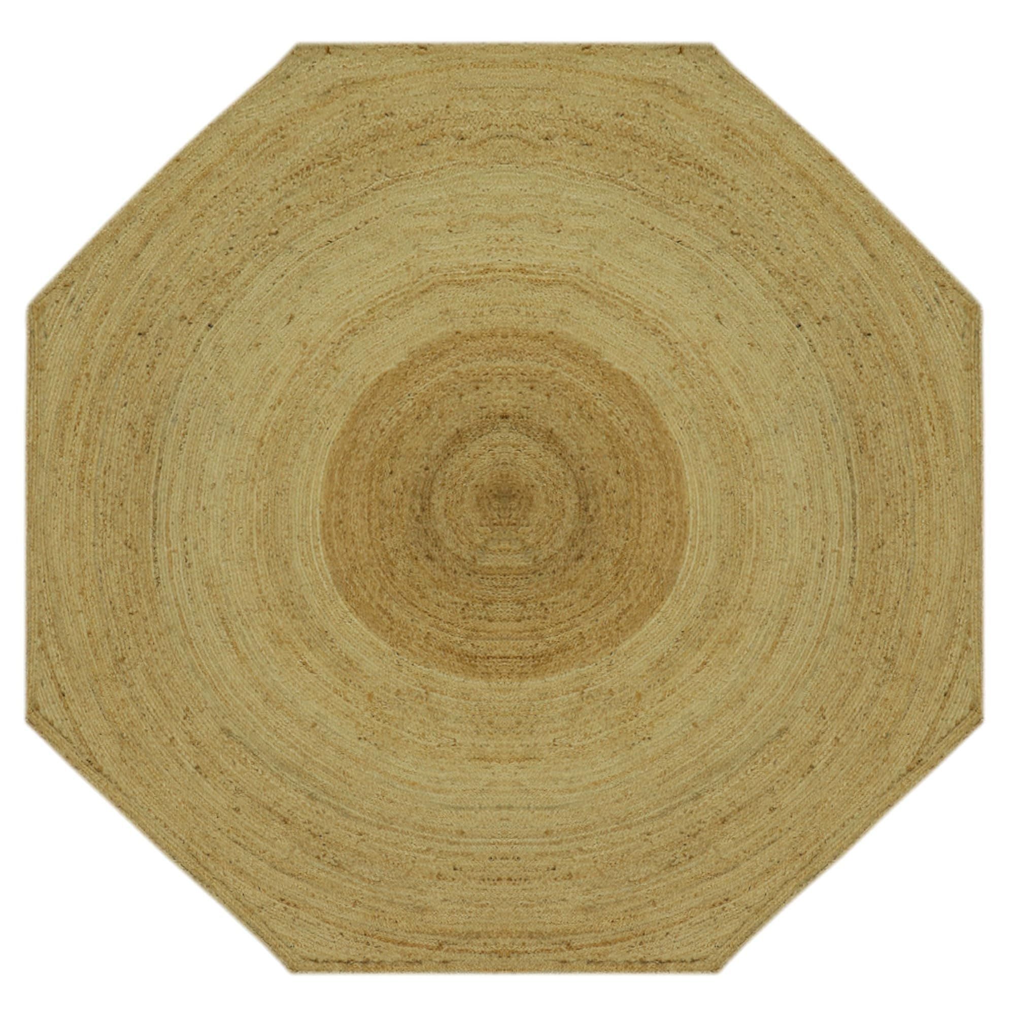 AIESY® Collection Circle Geometric Pattern Jute Area Rug