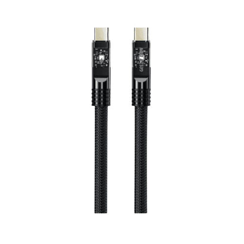 Green Lion Led Braided USB-C to USB-C 60w - Black