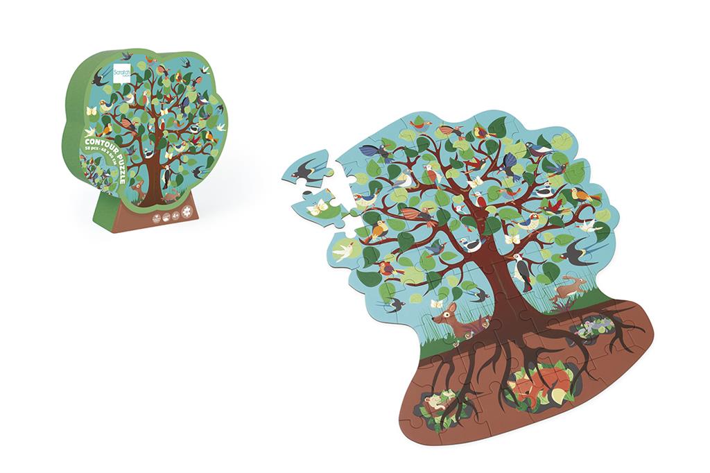 Bird Tree Contour Puzzle 59 Pcs