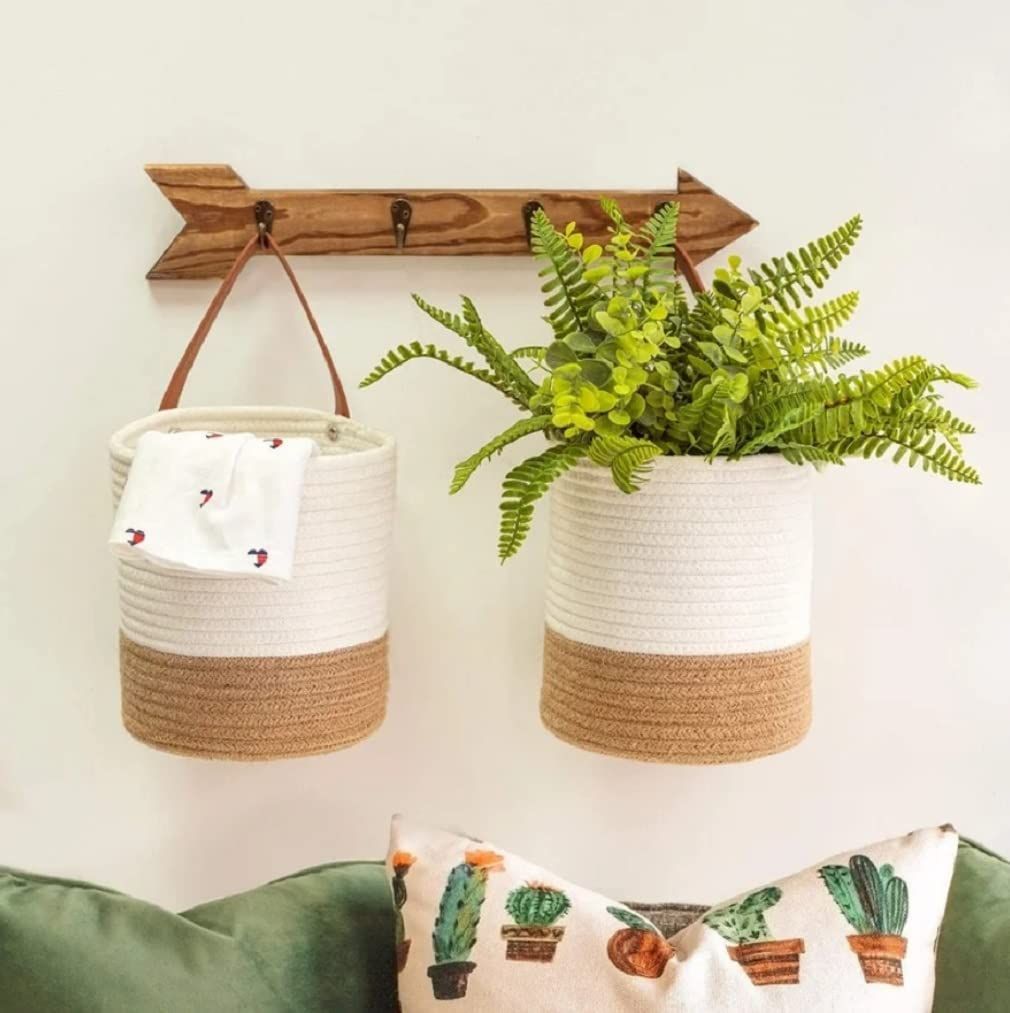 AIESY® 2 Pcs Set Beautiful Handcrafted Decorative Hanging Baskets