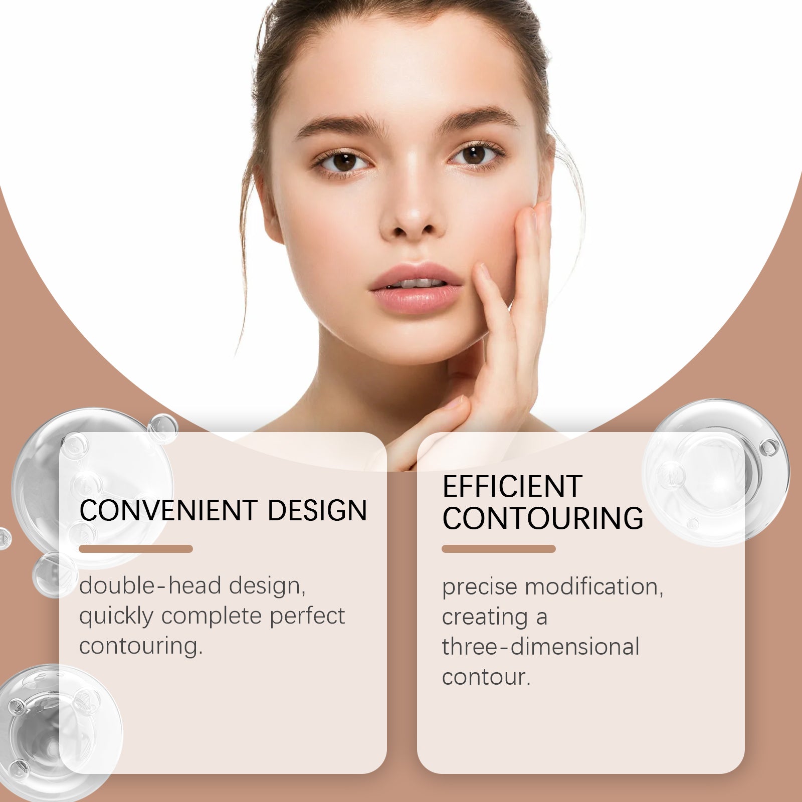 2-in-1 Face Makeup Contouring Stick, Long-Lasting Natural 3D Sculpting ,7g