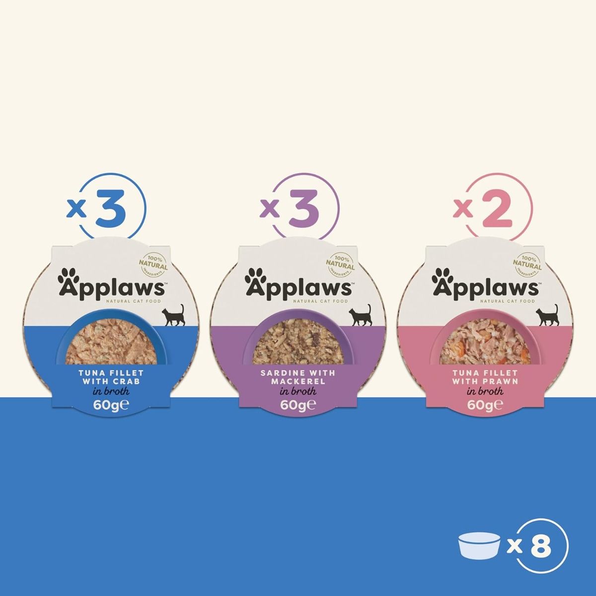 Applaws Fish Selection in Broth Adult Wet Cat Food 8 x 60g Pot
