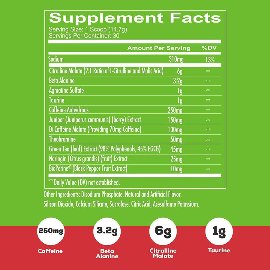REDCON1 Total War - Pre Workout, 30 Servings, (Green Apple)
