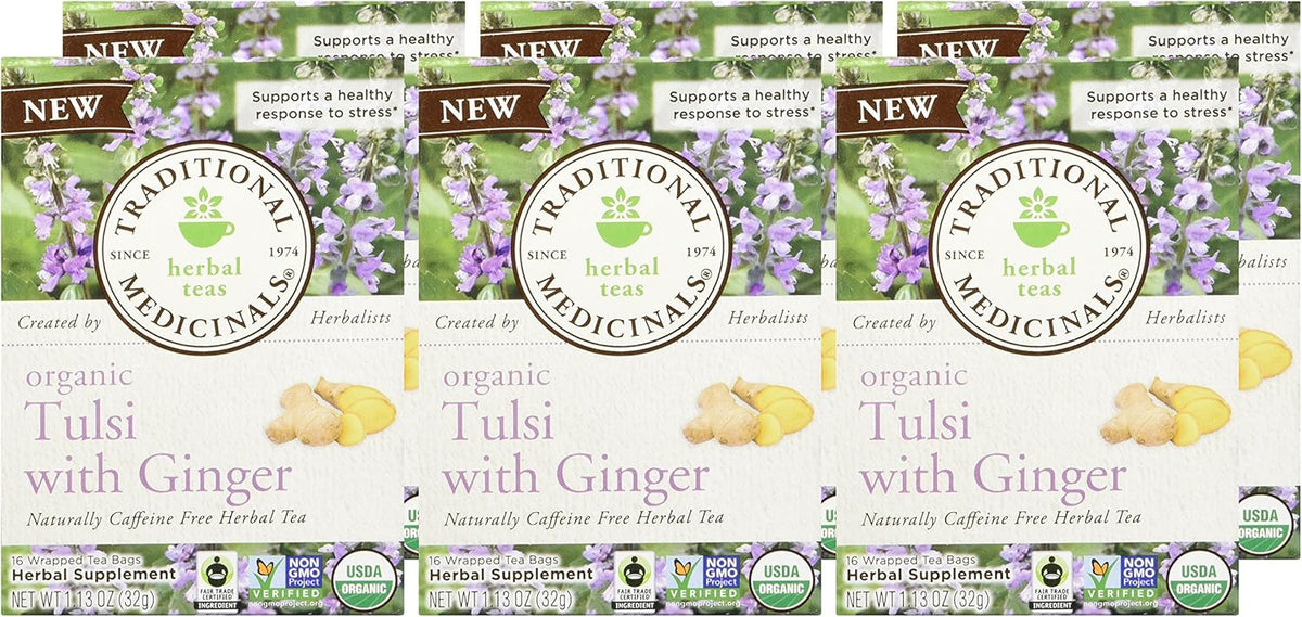 Traditional Medicinals Tea Tulsi Ginger Organic, 16 Ct