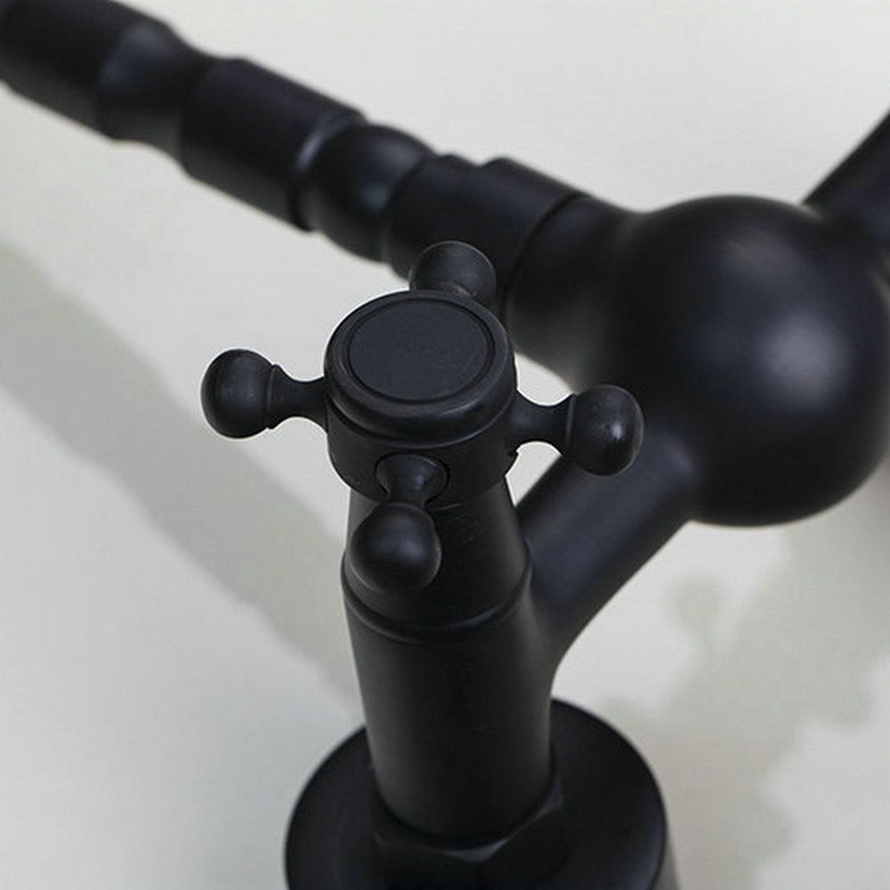 Wall-mounted Bathroom All Bronze Cold Hot Water Ancient Wall Faucet