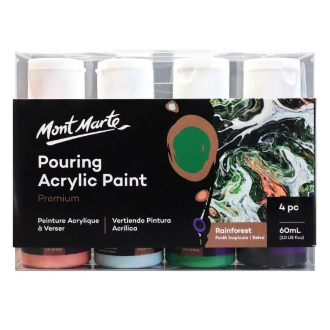 Mont Marte Pouring Acrylic Paint Premium Set, 4x60ml