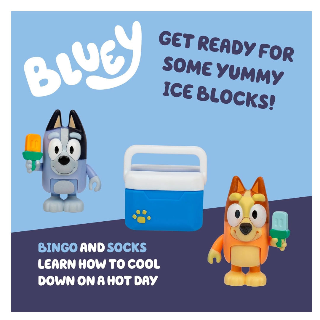 Bluey Lets Play Chef Ice Blocks Figure Pack (6cm, Pack of 2), 3+ years
