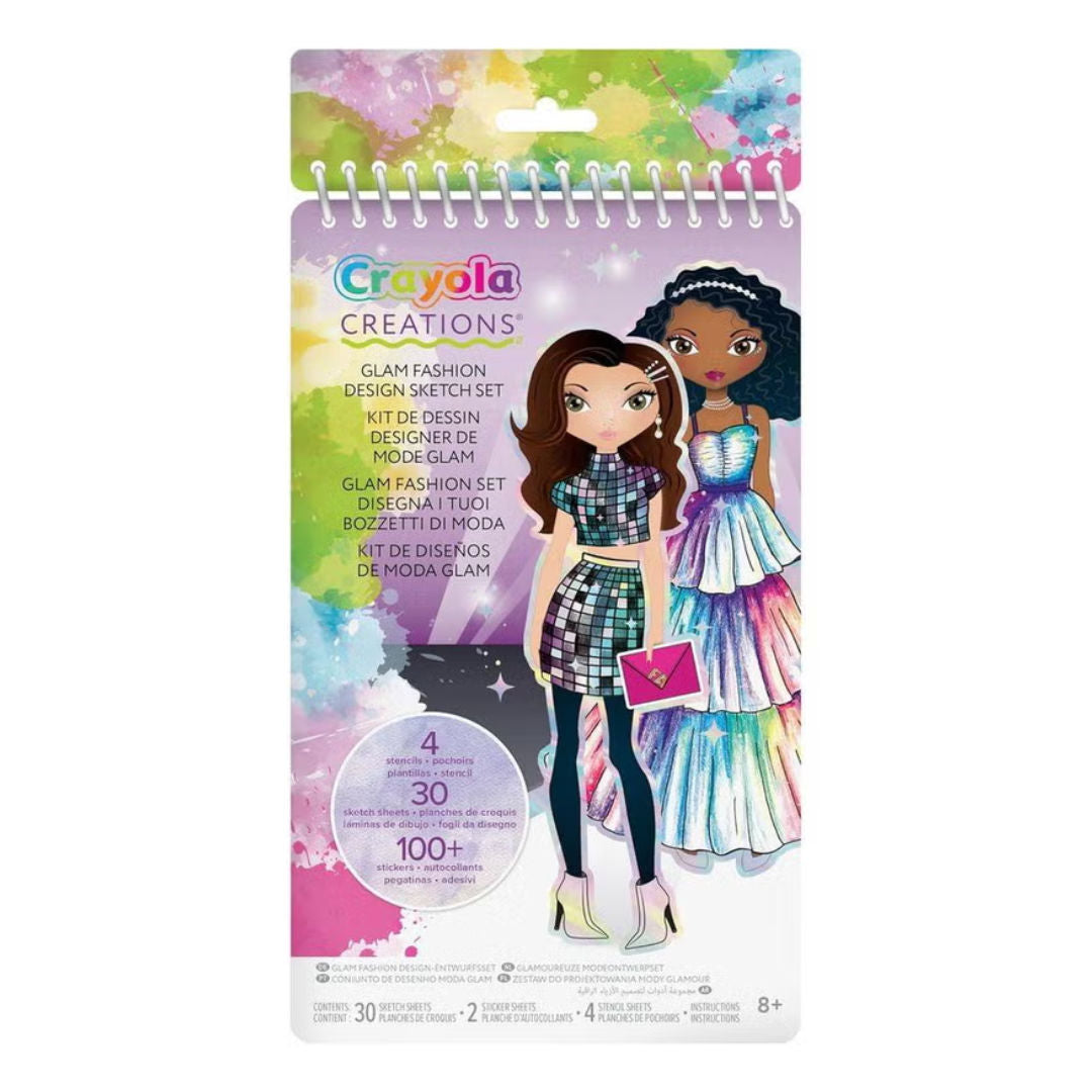 Crayola Creations Glam Fashion Design Compact Sketch Set, Paperback