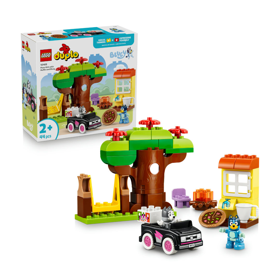 LEGO DUPLO Bluey Pizza Girls with Muffin & Bluey Building Set, For Age 2+ Years