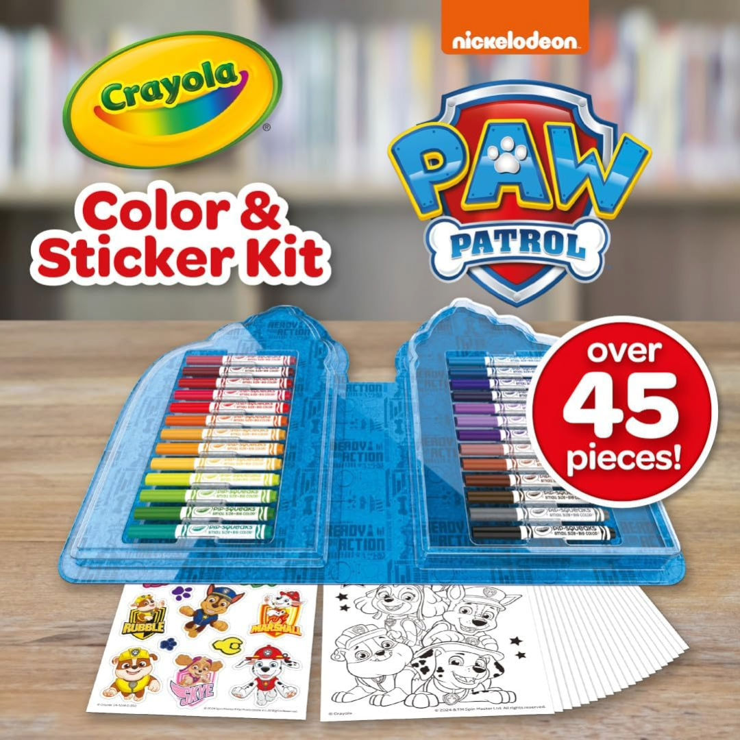 Crayola PAW PATROL Colour & Sticker Kit, 45+ Pieces