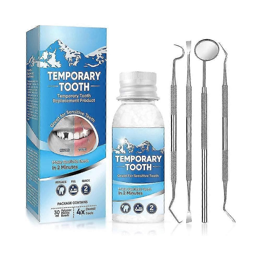 Tooth Filling Repair Kit, Temporary Teeth Filler With 4 Dental Tools, For Temporary Fixing Filling Missing Broken Chipped Tooth zxin