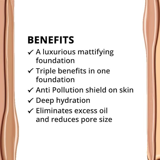 Nykaa SkinShield AntiPollution Matte Foundation Golden Hour 10