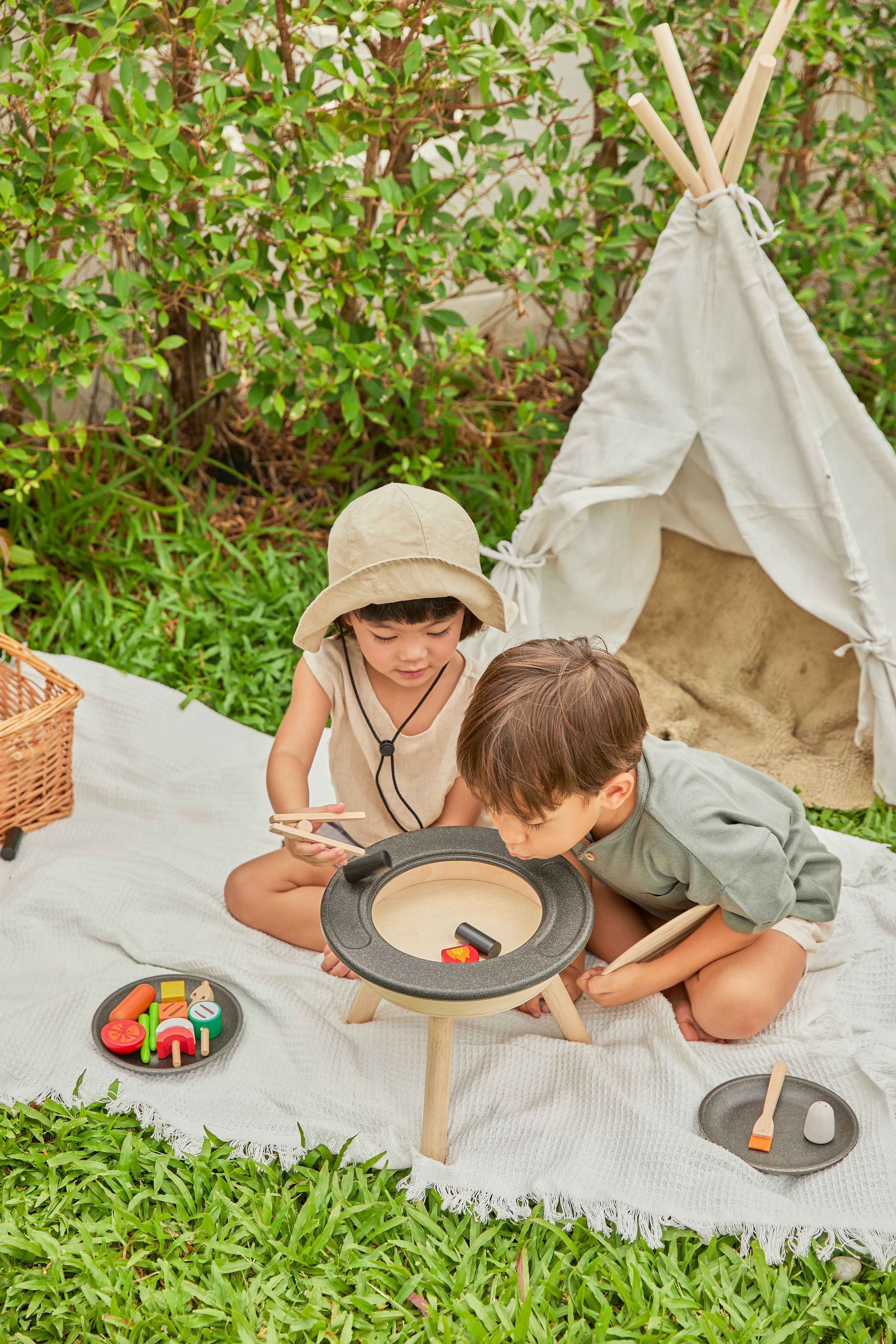 PlanToys BBQ Playset — Wooden Pretend Play Set