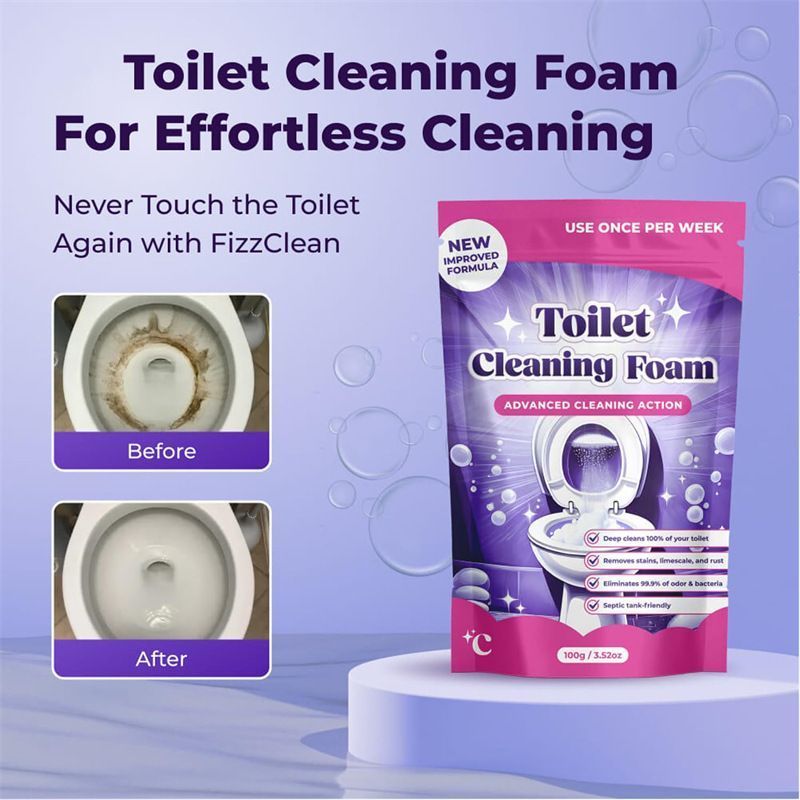 2PCS Fizzclean Toilet Foam Cleaner, Insta-Action Fizzclean Foam Cleaner