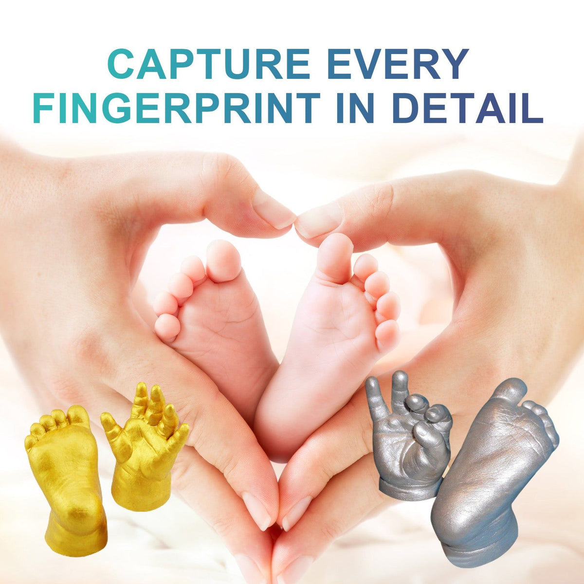 Create Unique Handmade Souvenir for Couples, 3D Hand and Foot Casting Kit ,1set