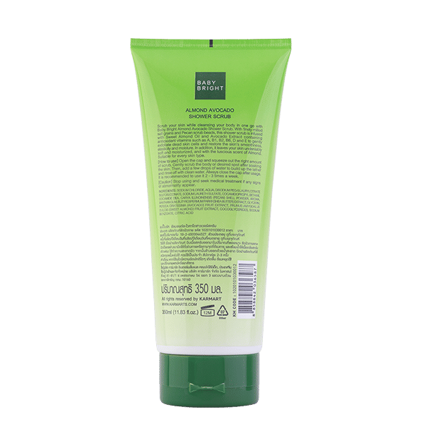 ALMOND AVOCADO SHOWER SCRUB 350ML BABY BRIGHT (B)