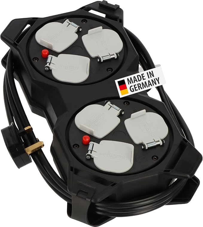 Brennenstuhl 1151613100 Power Station (Power Distributor 3m H05VV-F3G1.5 cable, with 6 sockets, suitable for wall mounting, Made in Germany