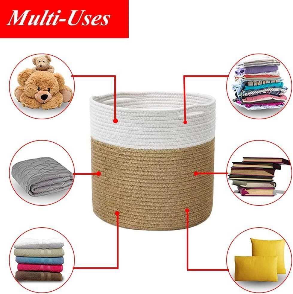 1Pcs Mini Woven Jute Cotton Rope Plant Storage Basket