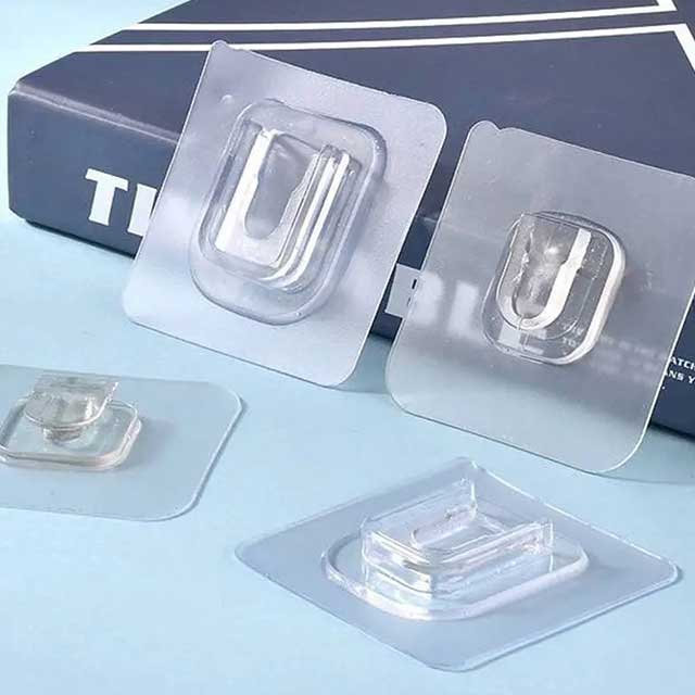 Strong Transparent Double-Sided Adhesive Wall Hooks – Heavy-Duty Suction Cup Wall Hanger for Storage &amp; Organization