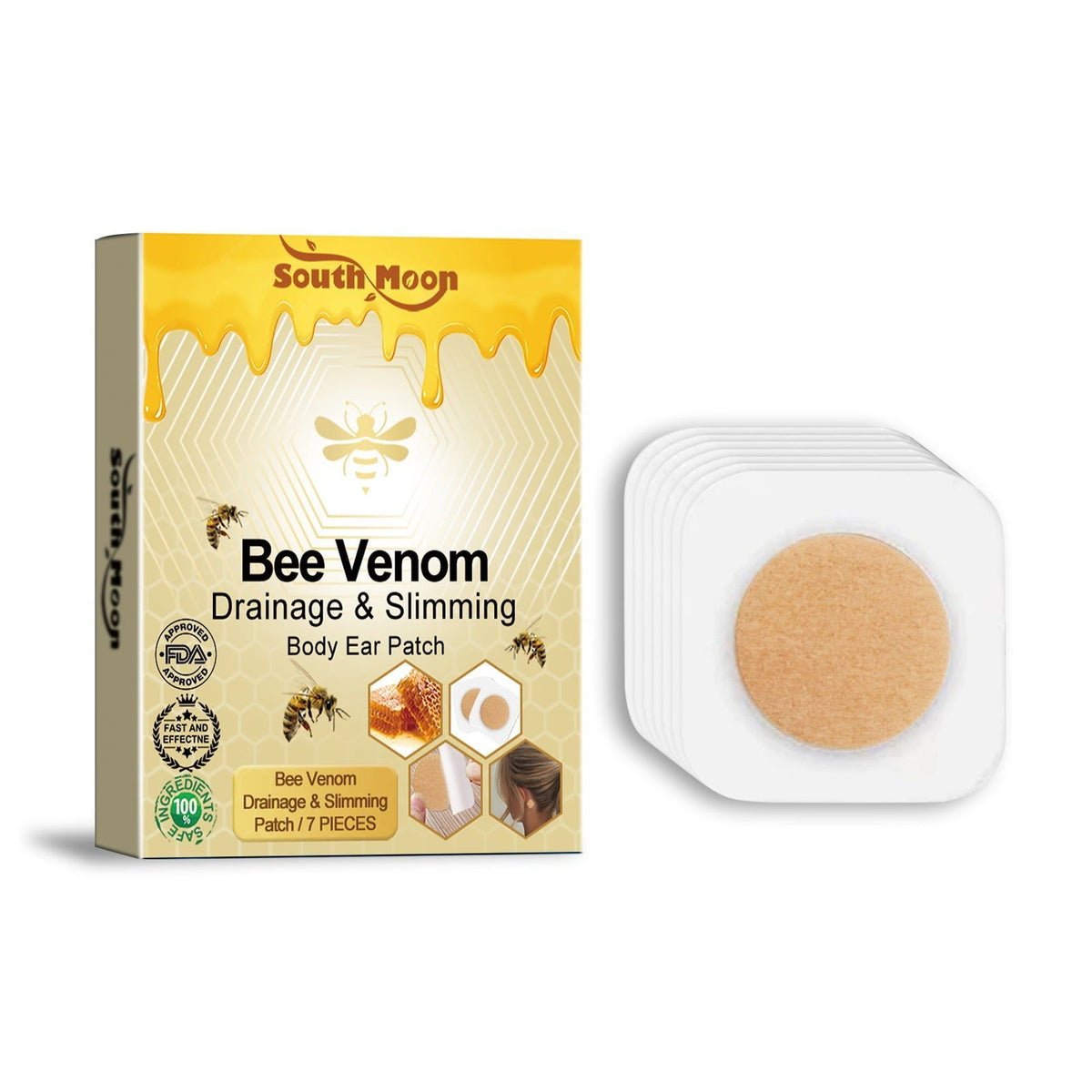 Bee Venom Ear Patch for Bodybuilding, Slimming, and Fat Loss, Boost Metabolism ,7pieces