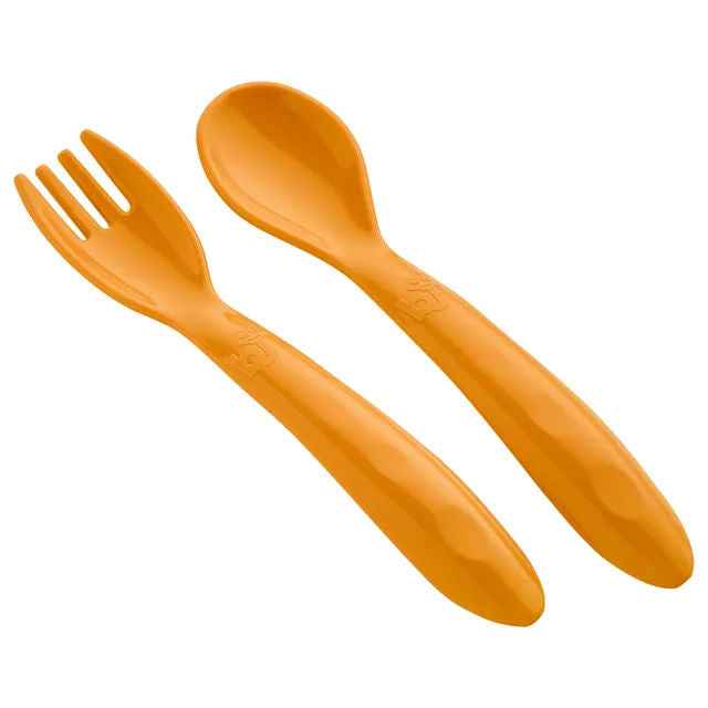 Babyjem - Baby Spoon &amp; Fork Set - Orange