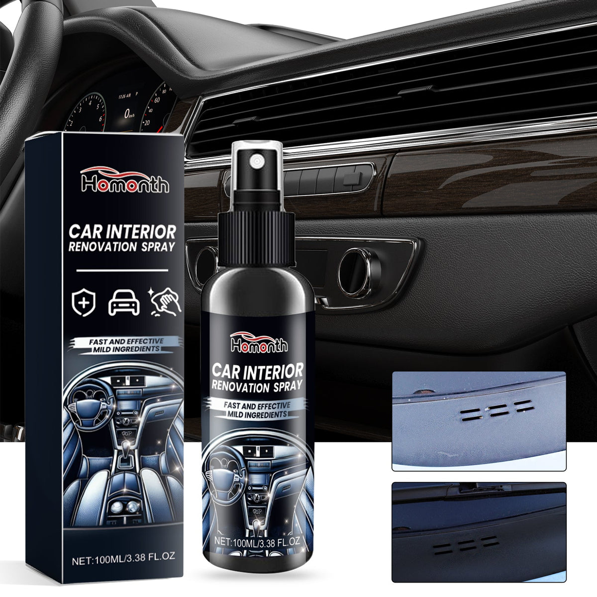 Car Interior Cleaning Spray, Decontamination, Shine & Protect, Easy Use ,100ml