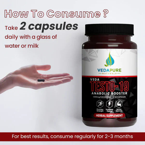 Vedapure Testosterone Booster Tribulus Safed Shilajit 60 Capsules and Star Spark Delay Spray for men 12 ml Combo