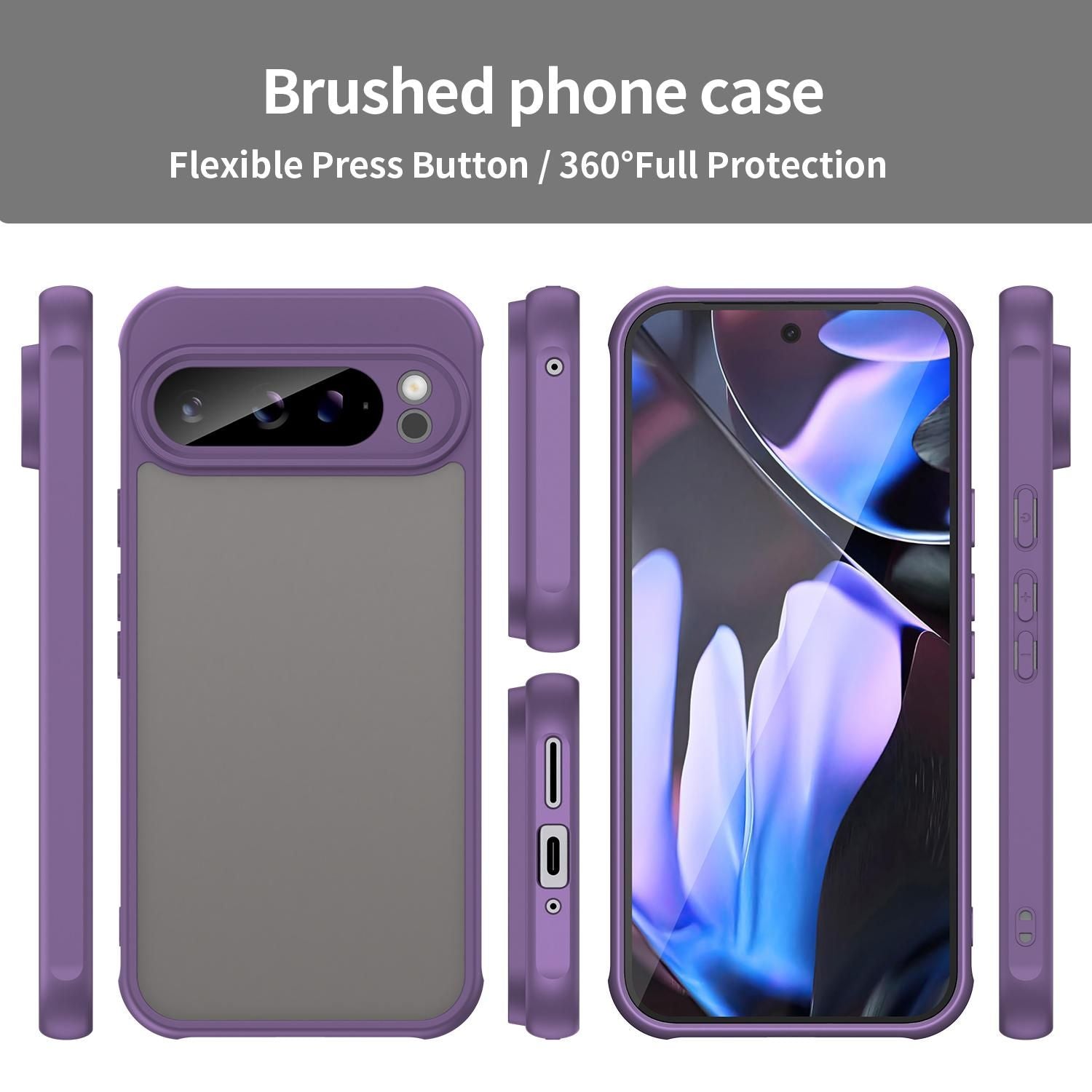 TPU Hybrid PC Frosted Phone Case For Google Pixel 9 Pro XL