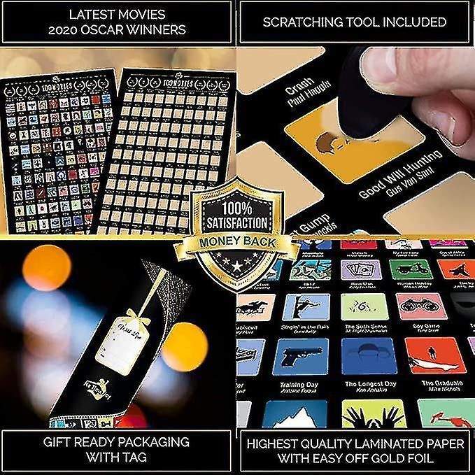Poster Scratch Off The Top 100 Movies Bucket List Couple Gifts