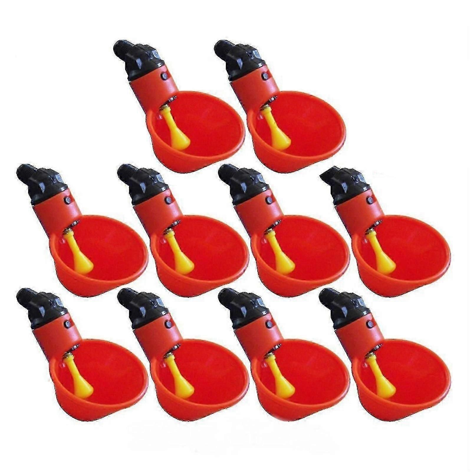 10pcs Water Bowl High Capacity No-spill Plastic Tomatic Animal Drinking Feeder For Chicken